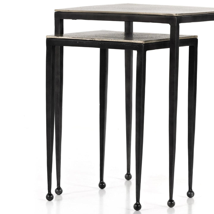 Dalton Nesting End Table - Raw Antique Nickel