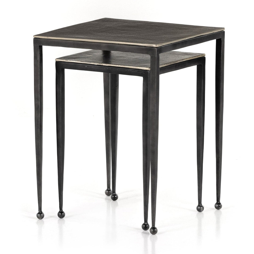 Dalton Nesting End Table - Raw Antique Nickel