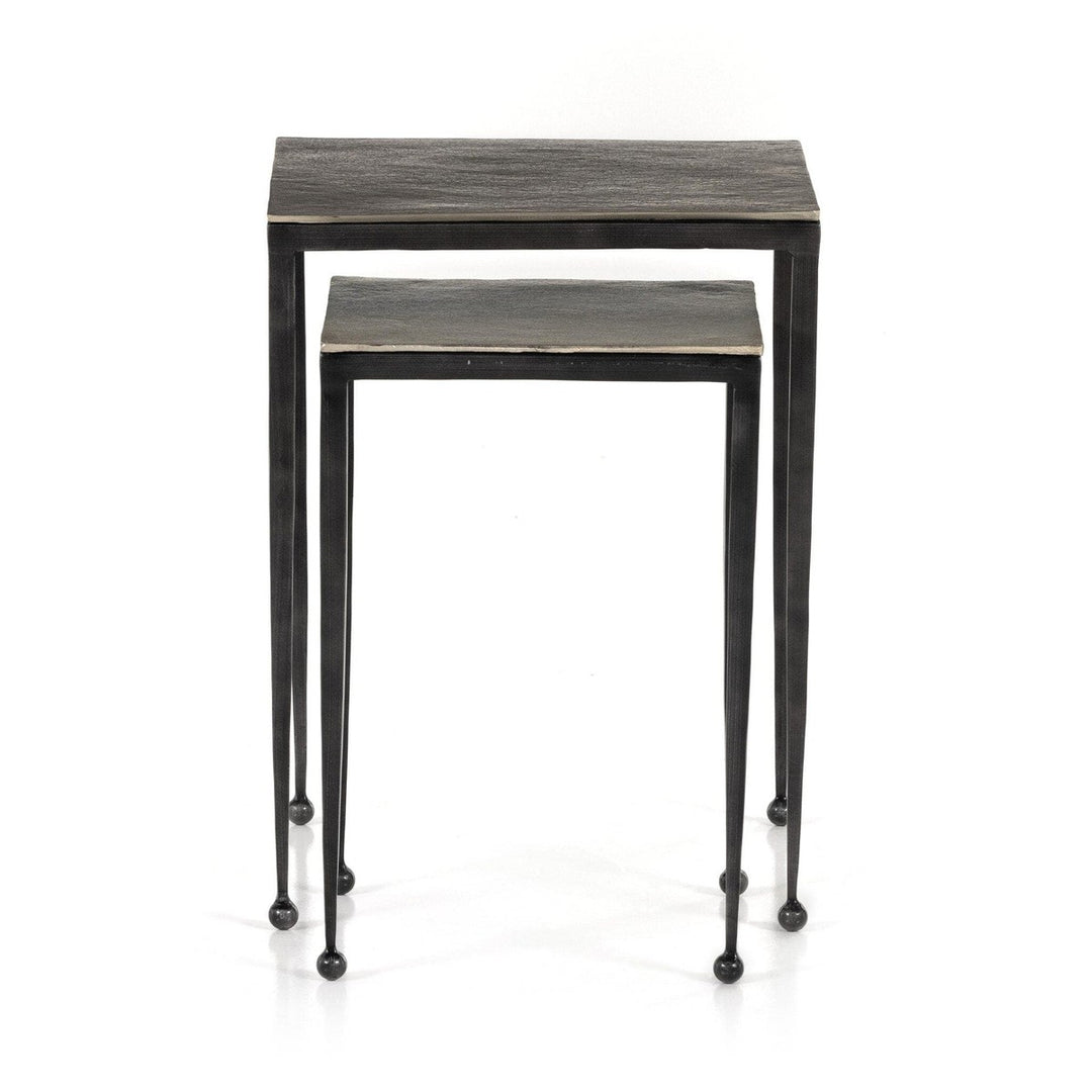 Dalton Nesting End Table - Raw Antique Nickel