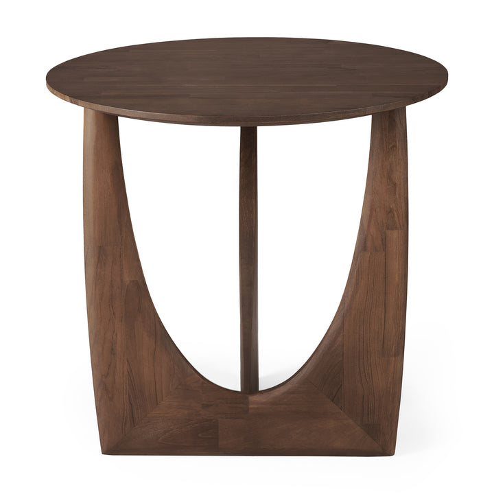 Geometric Side Table - Brown