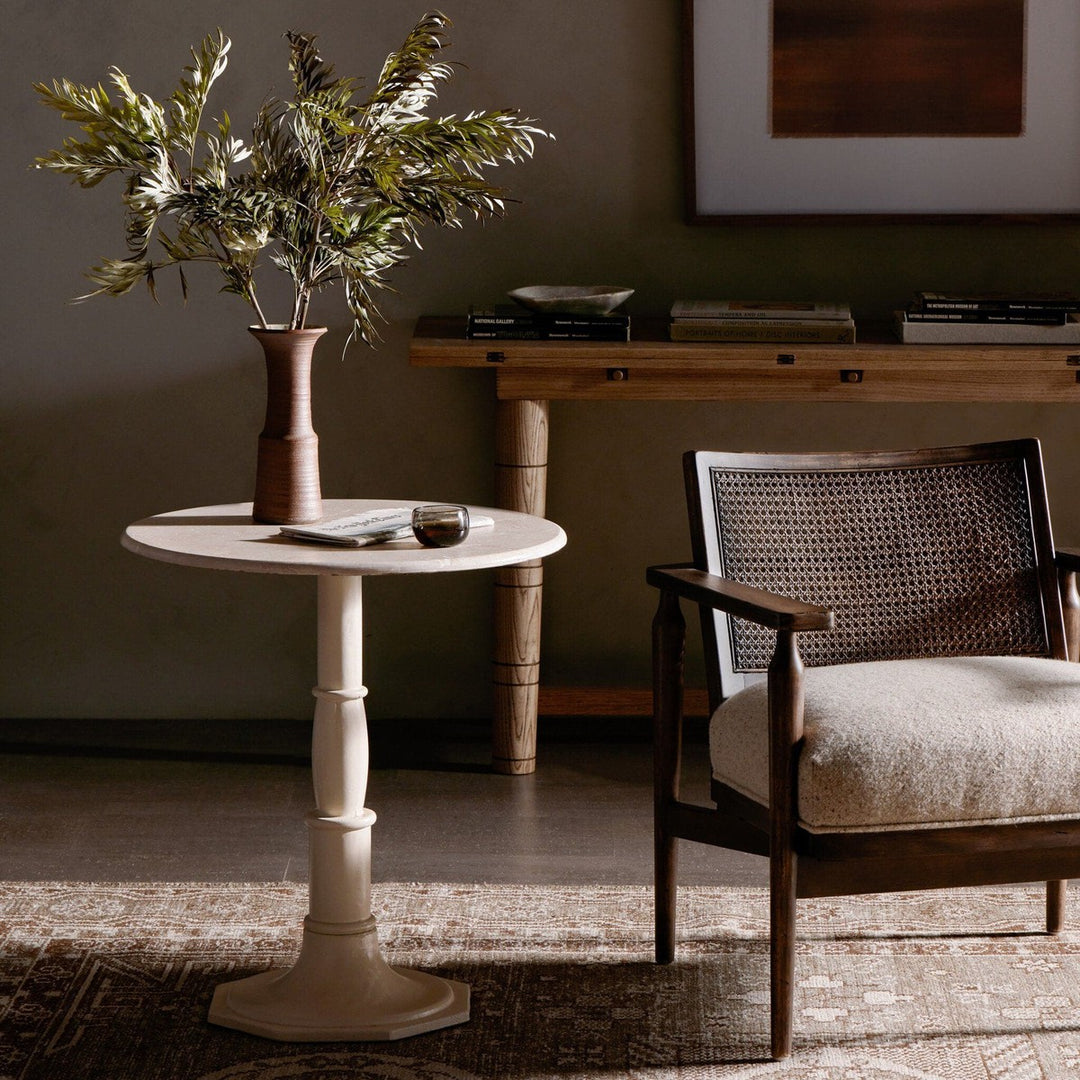 Lily Side Table - Cream Marble