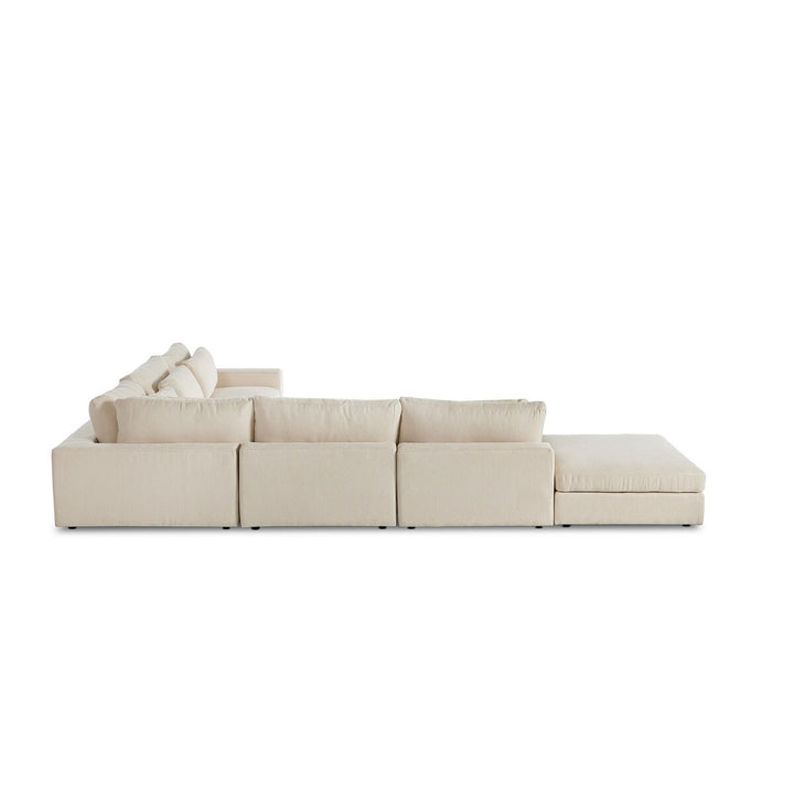 Chelsea 5-Piece Sectional - Raf Sofa W/ Ottoman - Clairmont Ivory