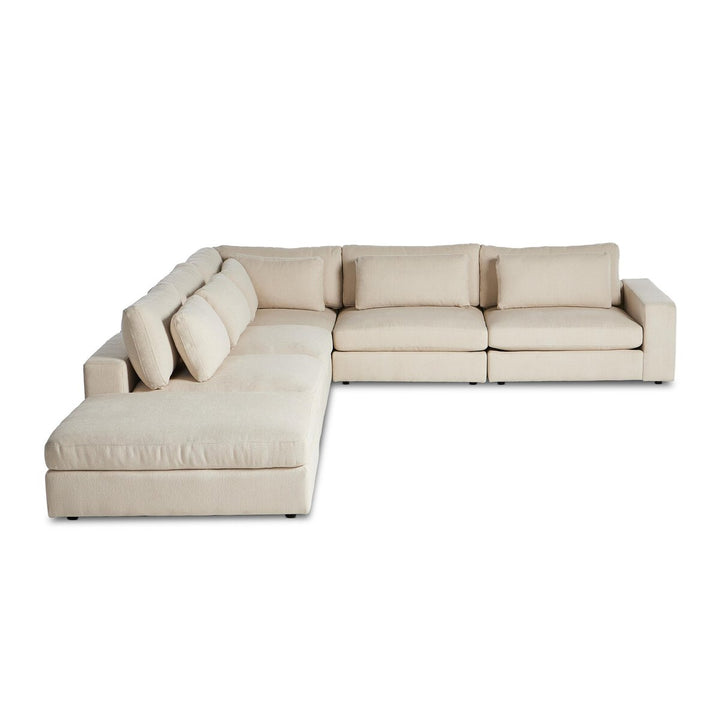 Chelsea 5-Piece Sectional - Raf Sofa W/ Ottoman - Clairmont Ivory