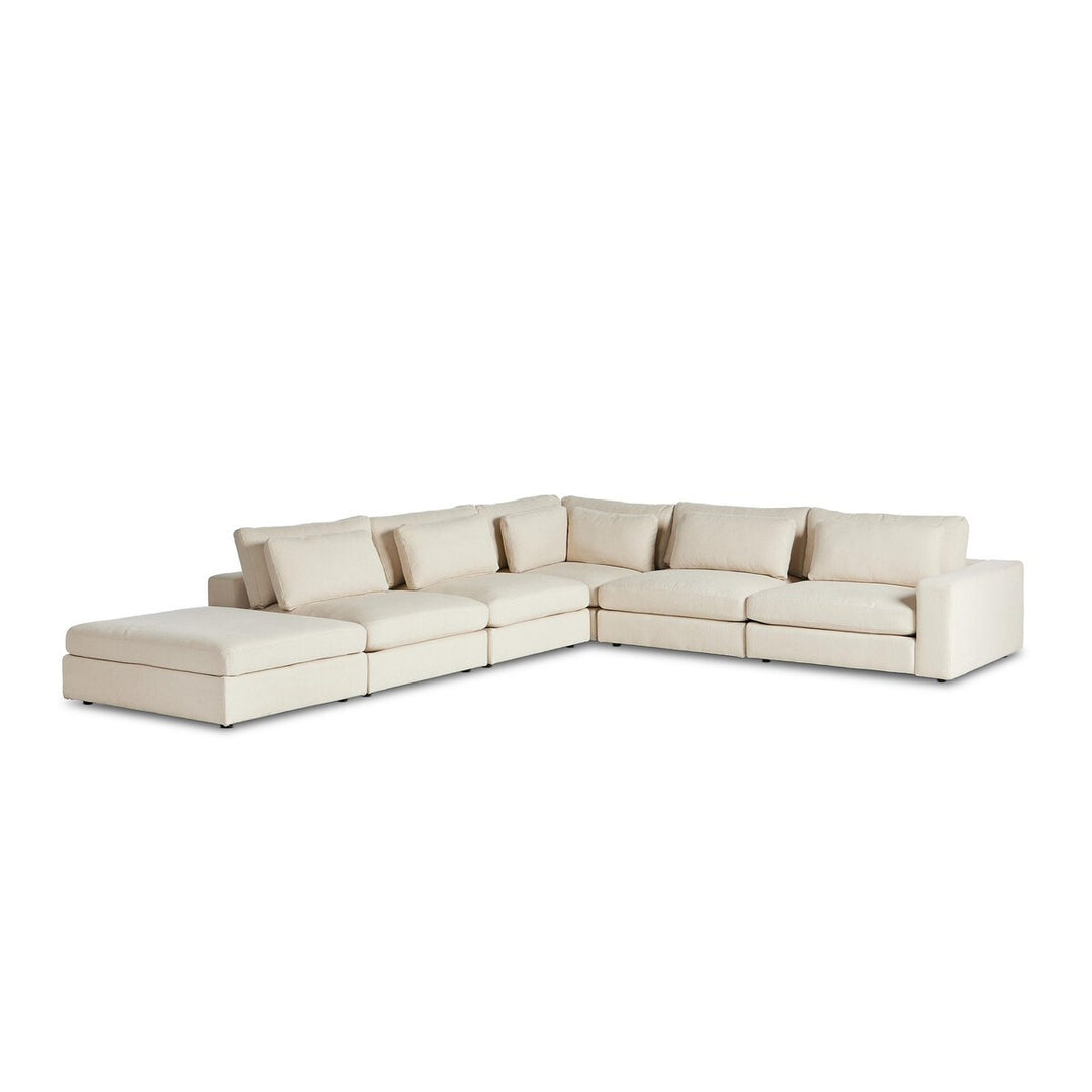 Chelsea 5-Piece Sectional - Raf Sofa W/ Ottoman - Clairmont Ivory