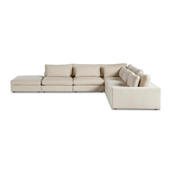 Chelsea 5-Piece Sectional - Raf Sofa W/ Ottoman - Clairmont Ivory