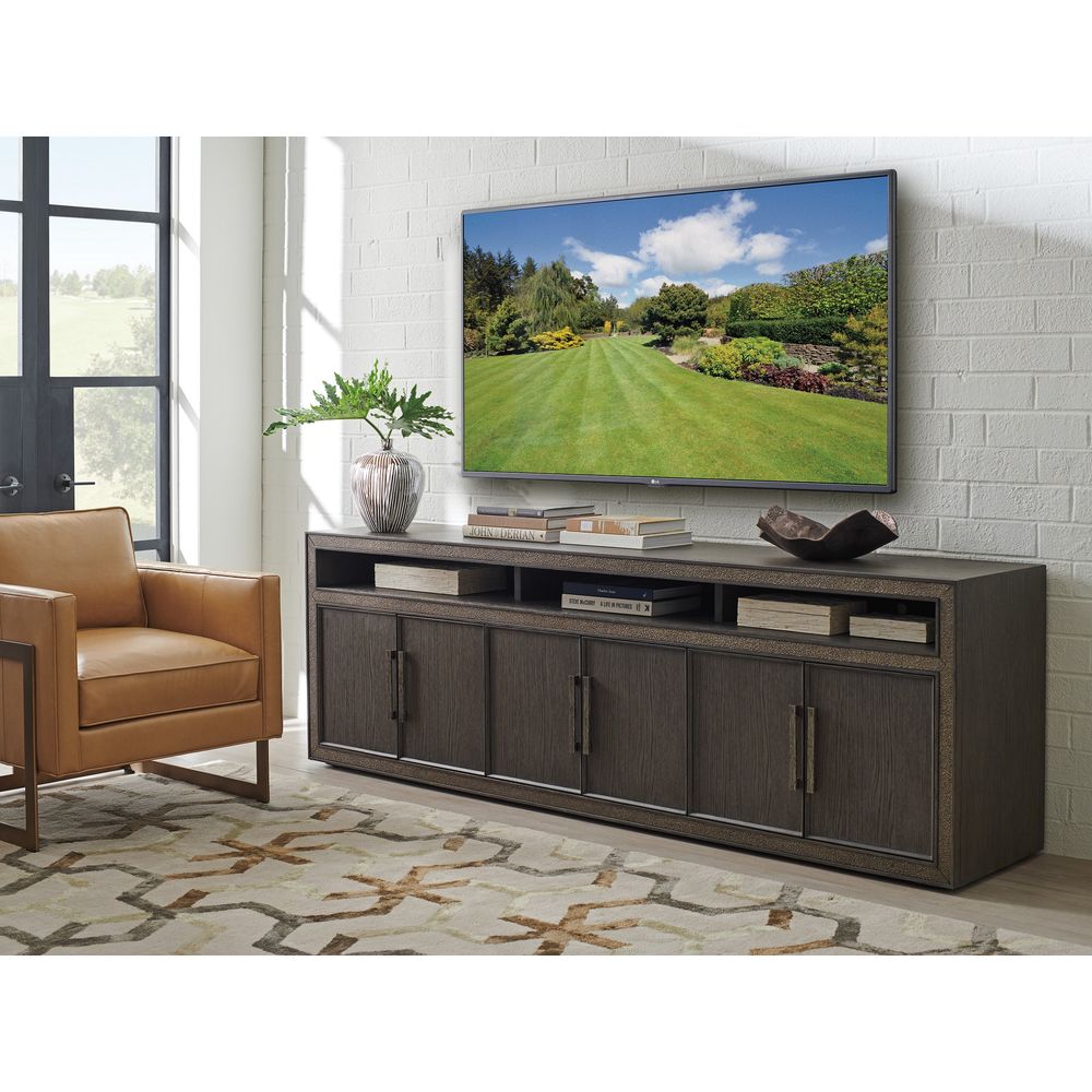 TV Stands & Media Consoles Hampton Long Media/Home Office Console - Medium Brown