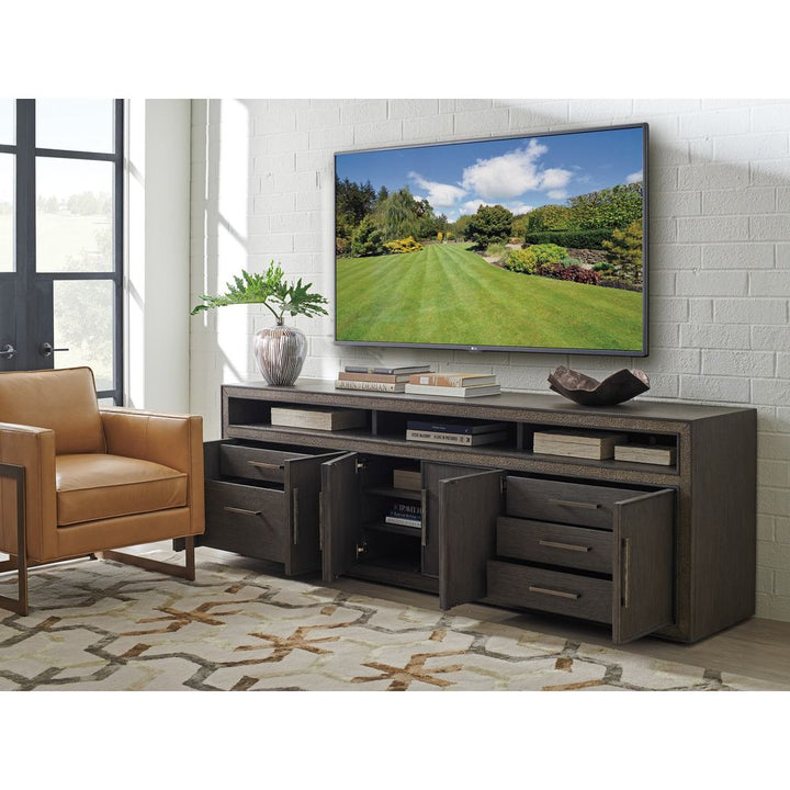 TV Stands & Media Consoles Hampton Long Media/Home Office Console - Medium Brown