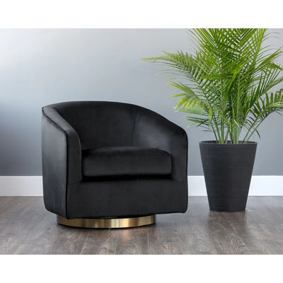 Hazel Swivel Chair-Sunpan-STOCKR-SUNPAN-104002-Lounge ChairsPink-15-France and Son