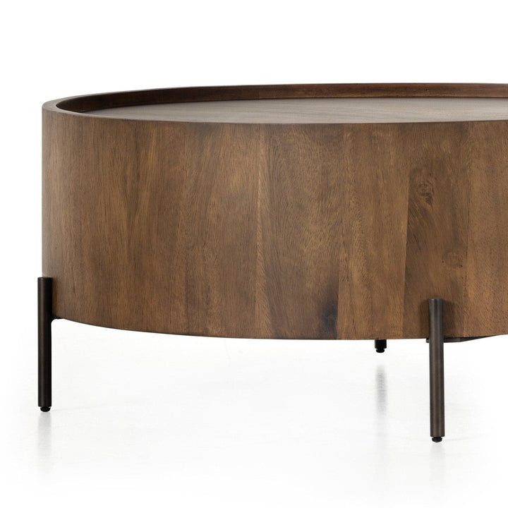 Solas Drum Coffee Table - Caramel Guanacaste