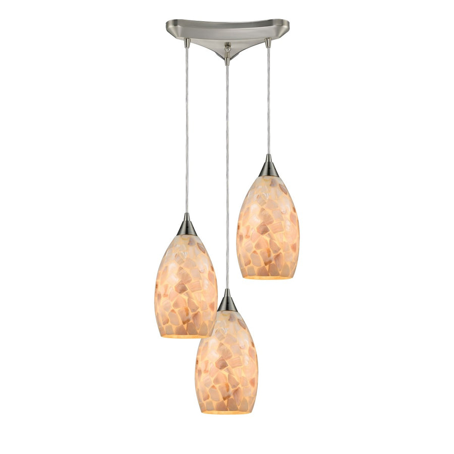 Line in the Sand 24'' Wide 8-Light Pendant - Satin Brass-Elk Home-ELK-10443/3-Lighting Accessories-1-France and Son