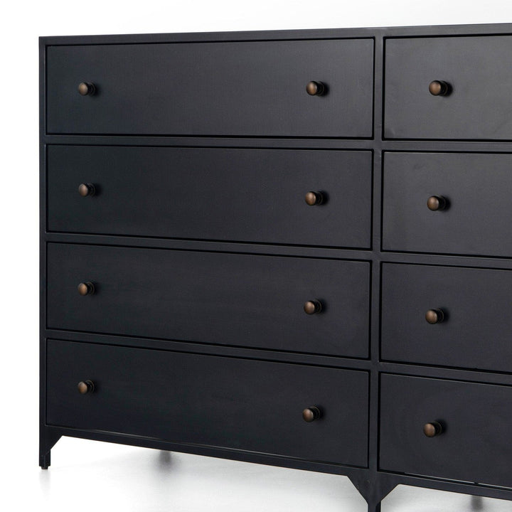 Bennett 8 Drawer Metal Dresser - Black