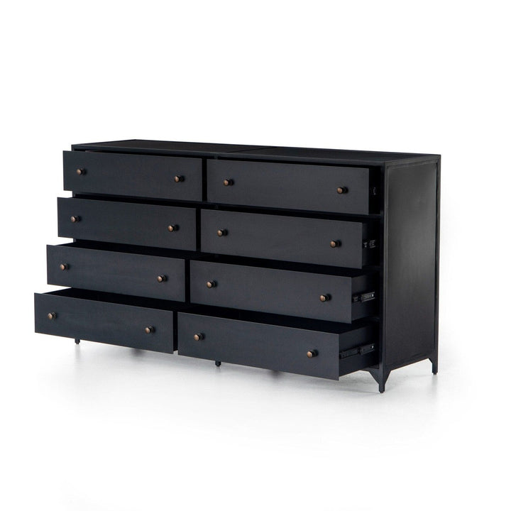 Bennett 8 Drawer Metal Dresser - Black