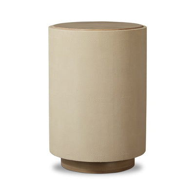 Crosby Side Table-Four Hands-FH-104629-002-Side TablesLight Cream Shagreen-Natural Resawn Oak-5-France and Son