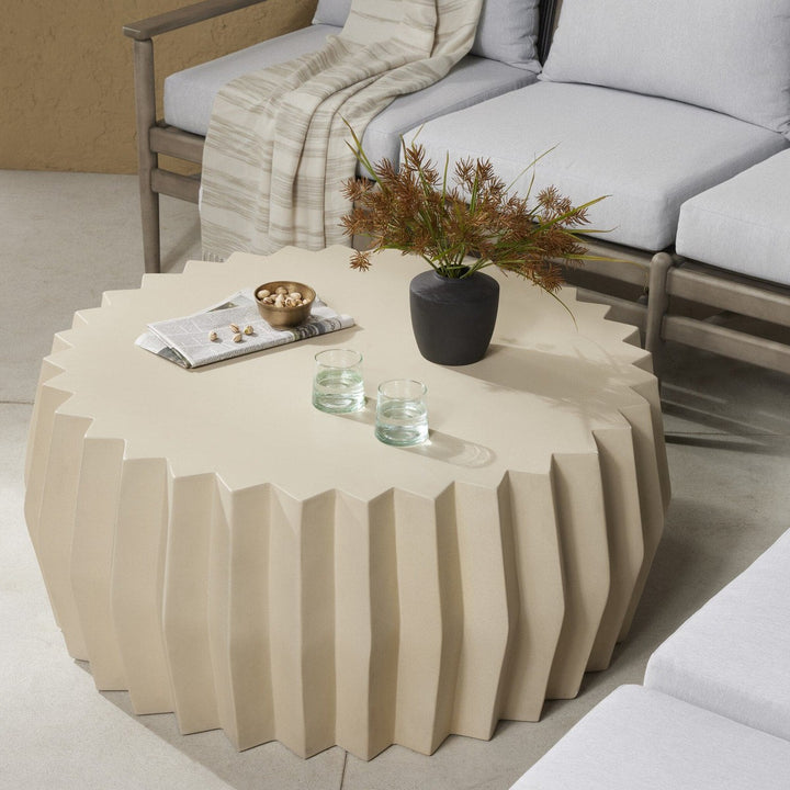 Gia Outdoor Coffee Table - Parchment White