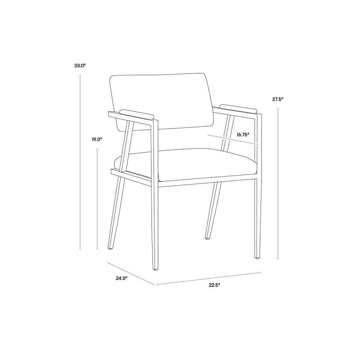 Ventouz Armchair - Bravo Cream-Sunpan-STOCKR-105243-Dining Chairs-6-France and Son