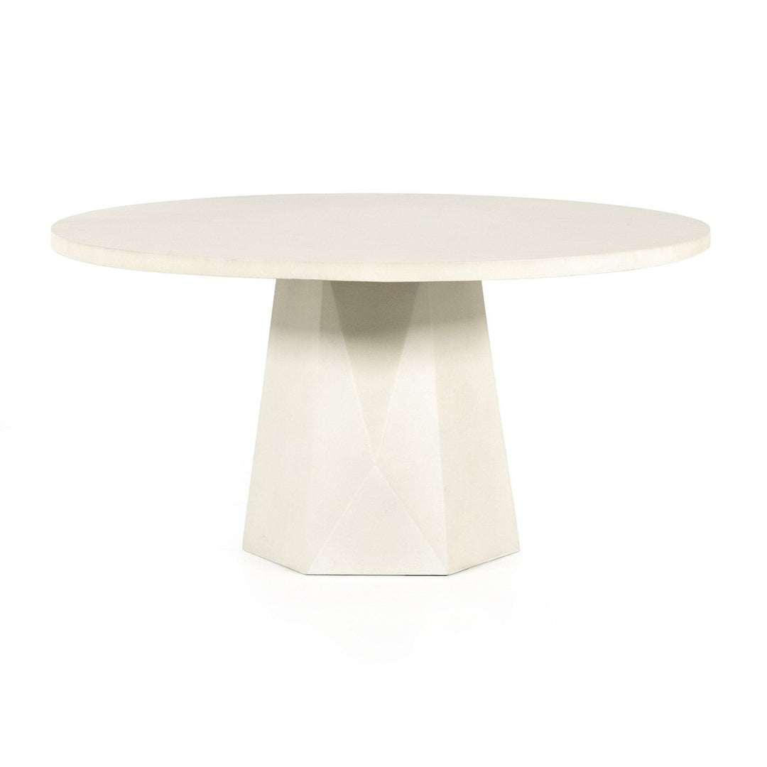 Bennett Outdoor Dining Table - White Concrete