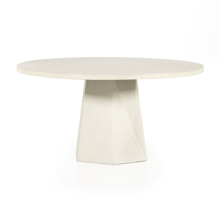 Bennett Outdoor Dining Table - White Concrete