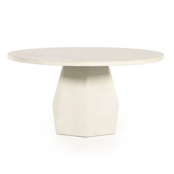 Bennett Outdoor Dining Table - White Concrete