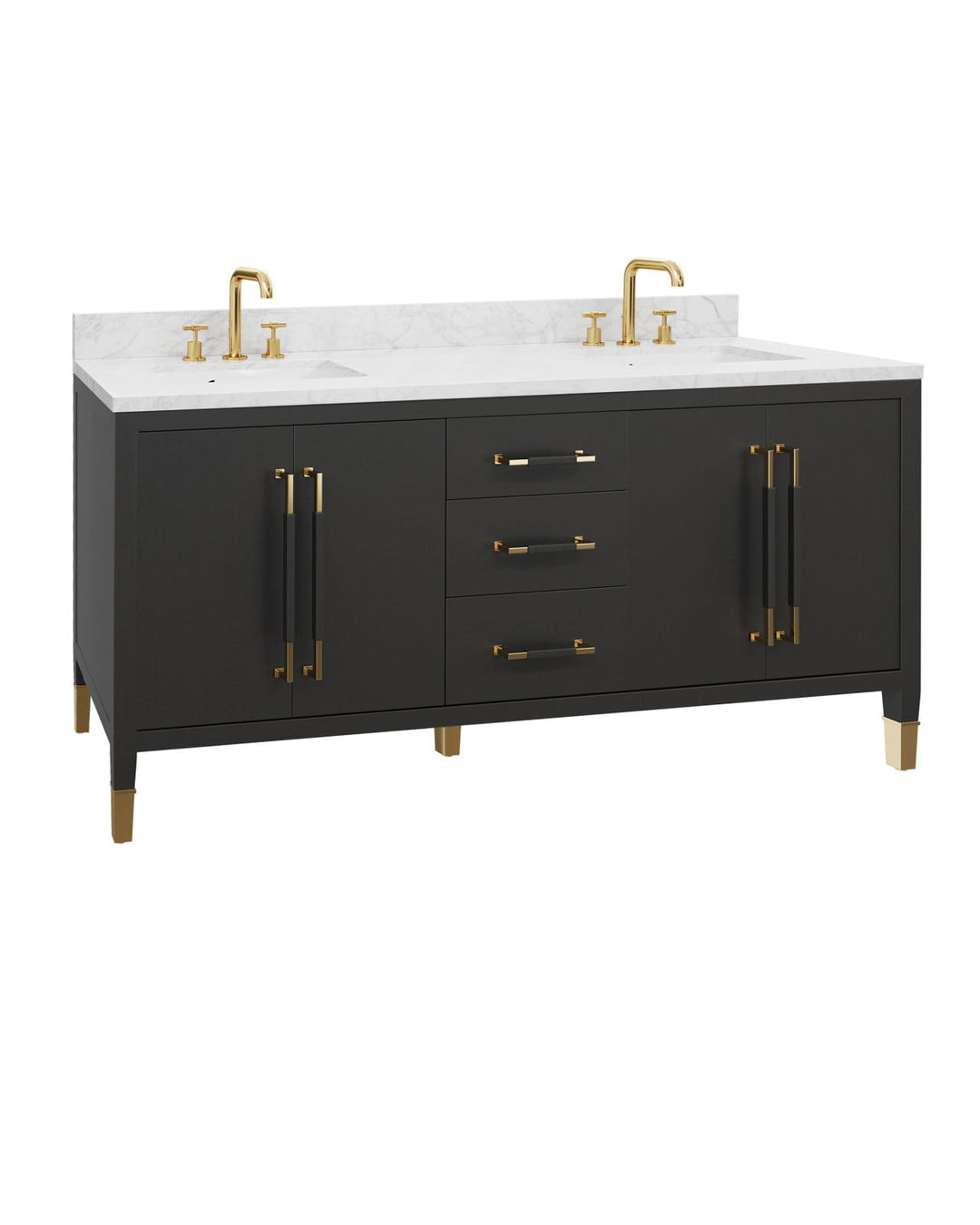 Vanities Verona 72" Black Vanity with Rectangular Undermount Sink