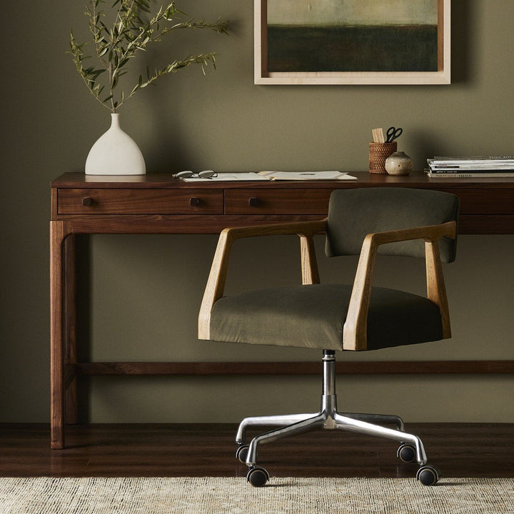 Tyson Desk Chair - Modern Velvet Loden