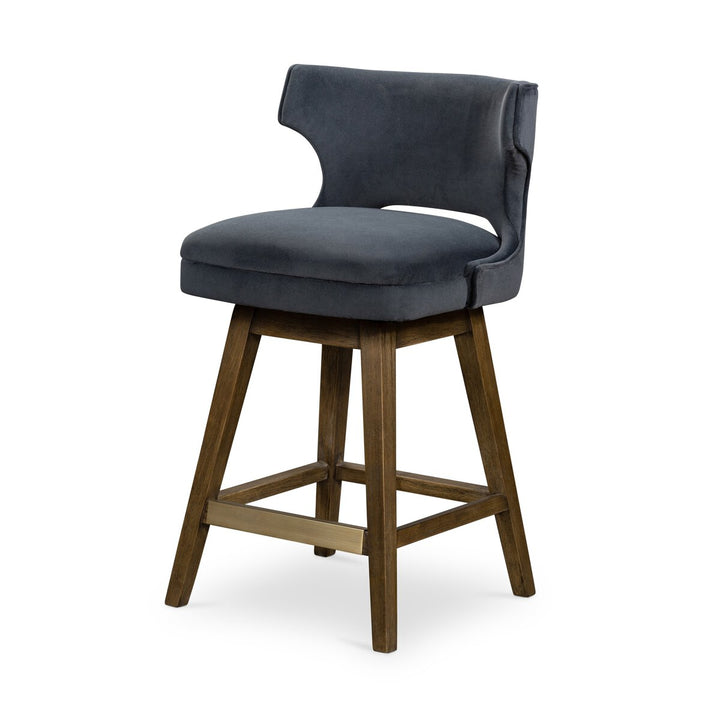 Work Swivel Bar + Counter Stool - Counter Stool - Modern Velvet Shadow