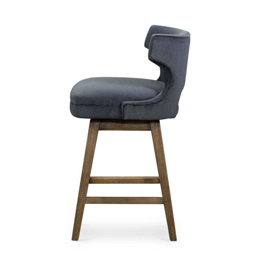 Work Swivel Bar + Counter Stool - Counter Stool - Modern Velvet Shadow