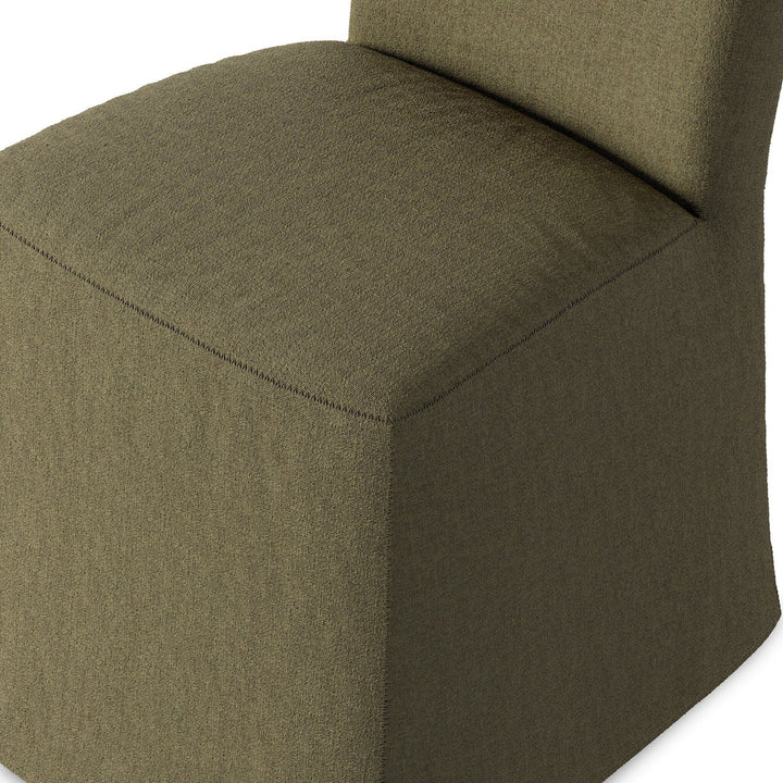 Hudson Slipcovered Dining Chair - Broadway Olive