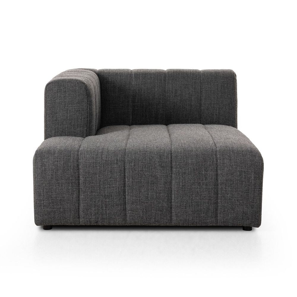 Make Your Own: Log Channeled Sectional - Left Chaise - Saxon Charcoal ...