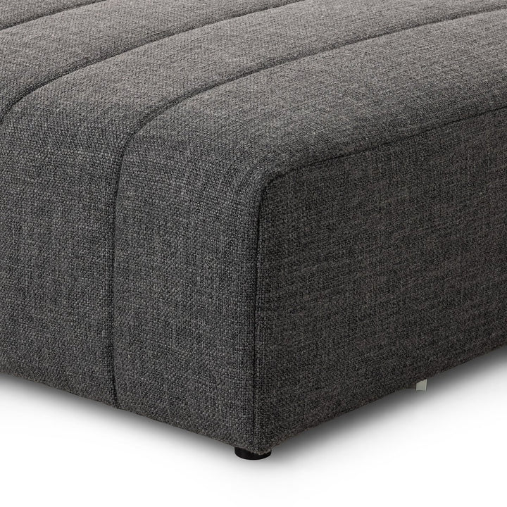 Build Your Own: Ashford Channeled Sectional - Ottoman - Saxon Charcoal