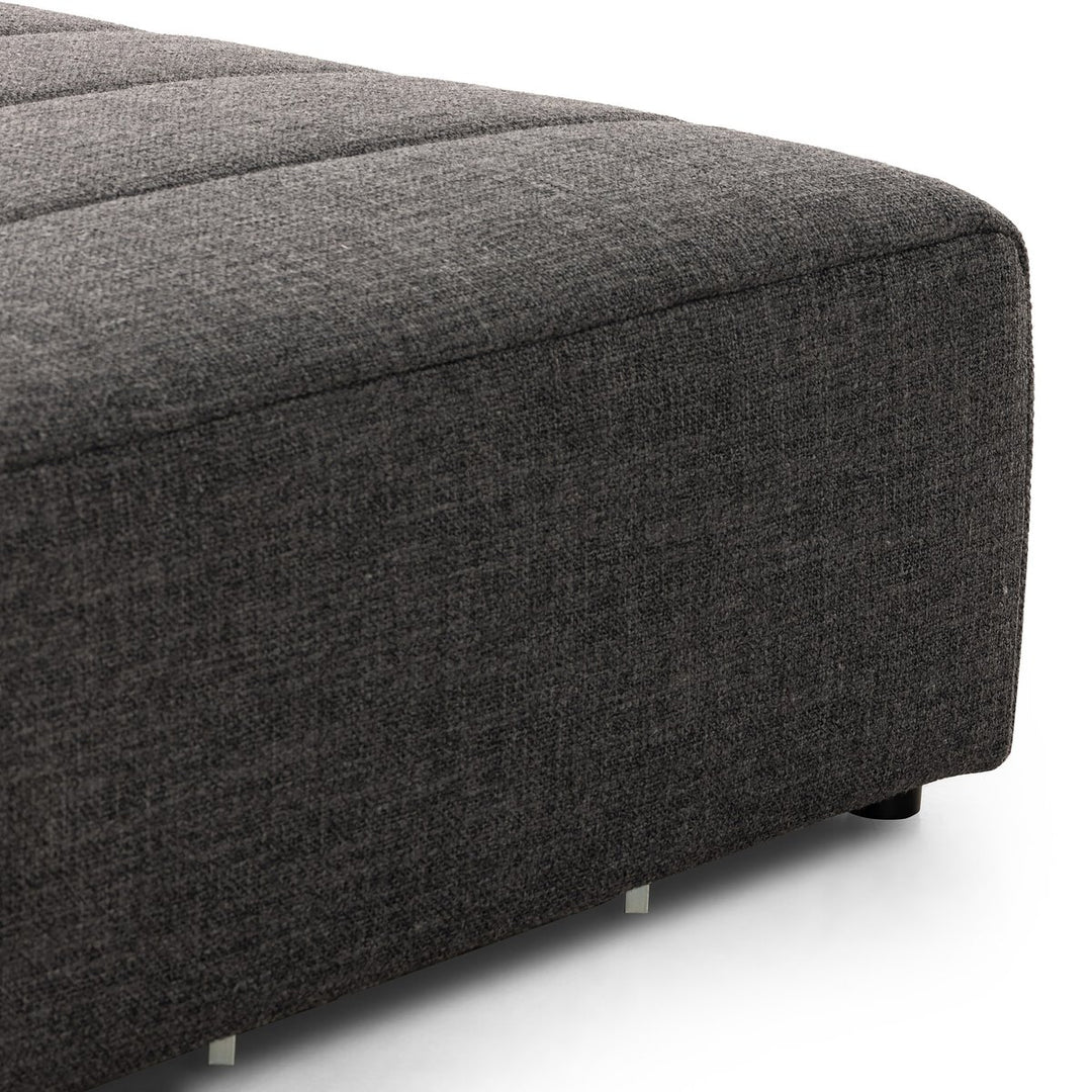 Build Your Own: Ashford Channeled Sectional - Ottoman - Saxon Charcoal