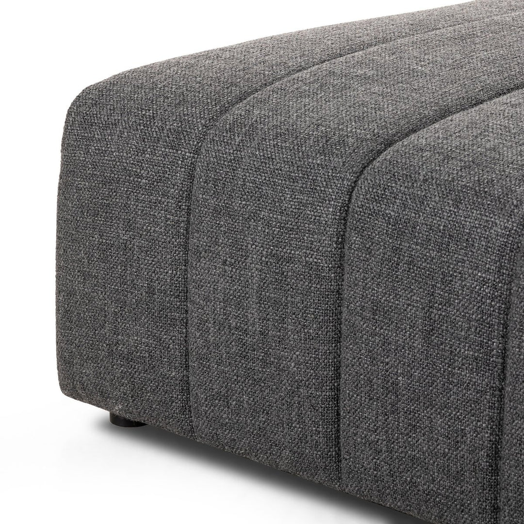 Build Your Own: Ashford Channeled Sectional - Ottoman - Saxon Charcoal