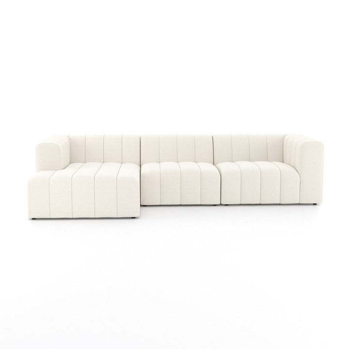 Logan Channeled 3-Piece Sectional - Fayette Cloud - Left Chaise