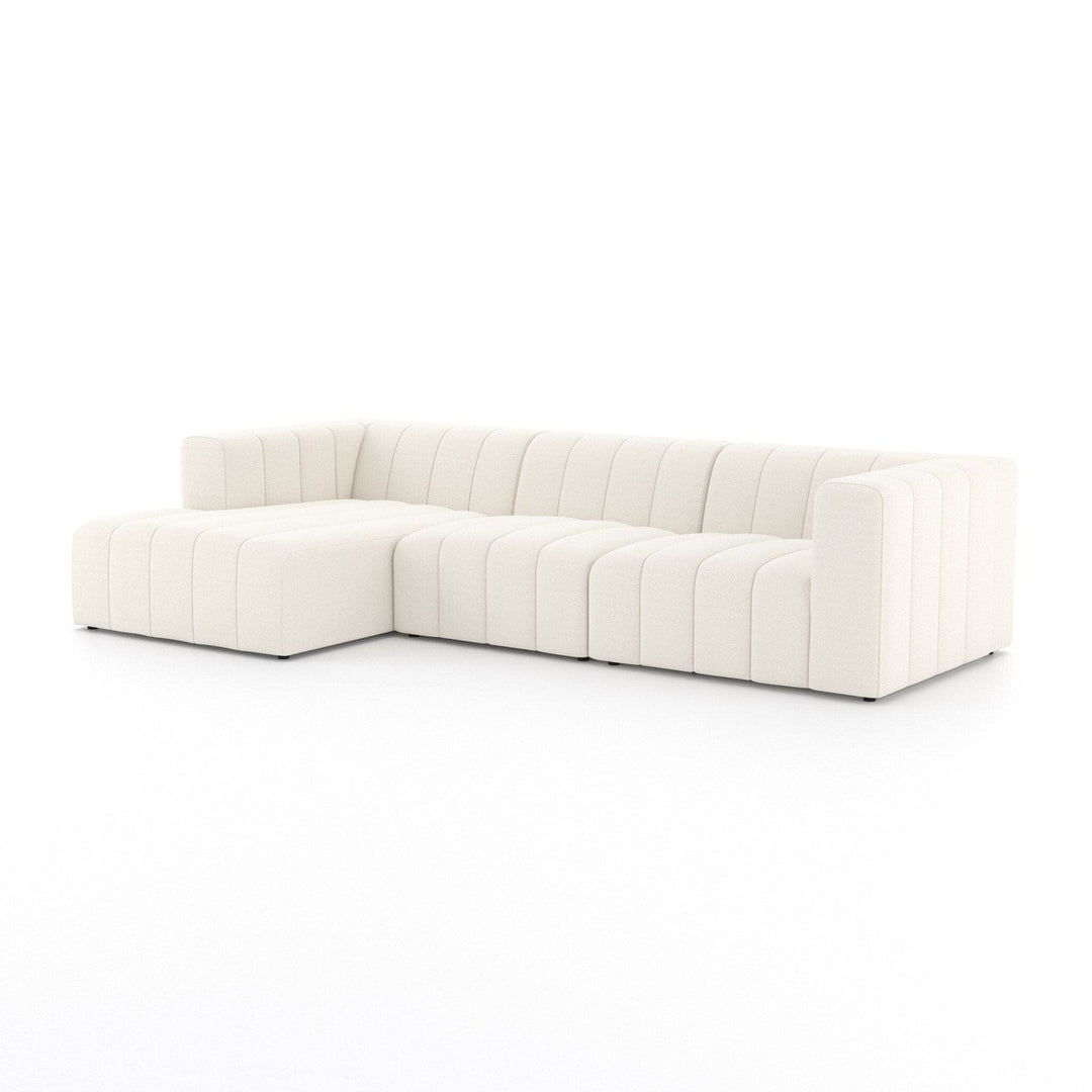 Logan Channeled 3-Piece Sectional - Fayette Cloud - Left Chaise