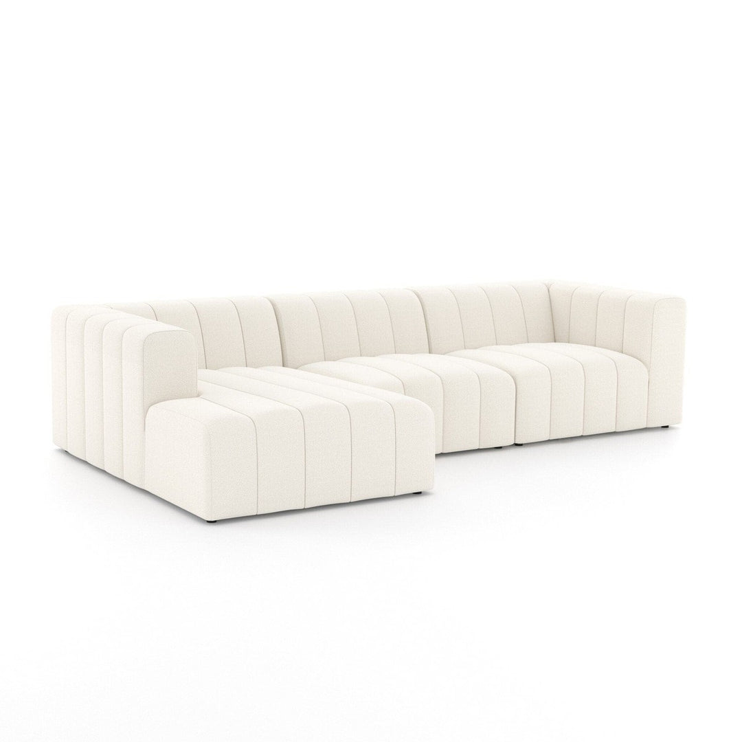 Logan Channeled 3-Piece Sectional - Fayette Cloud - Left Chaise