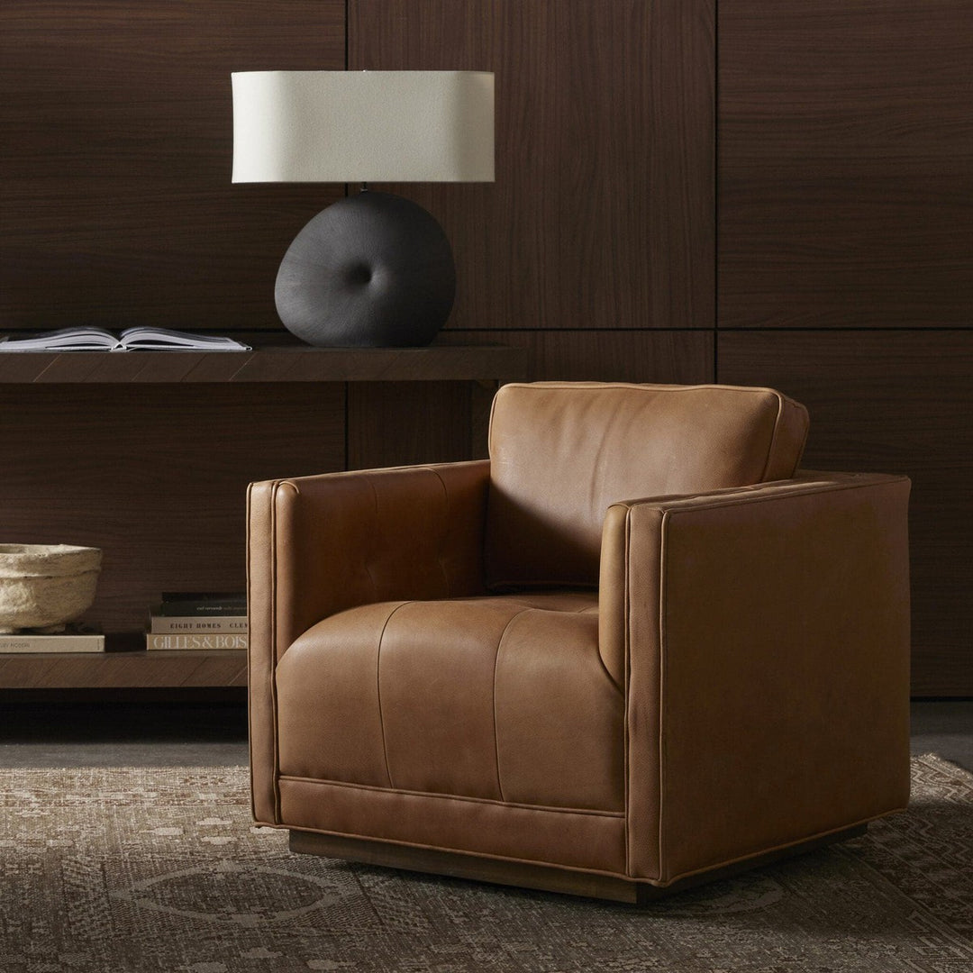 Kendra Swivel Chair - Palermo Cognac