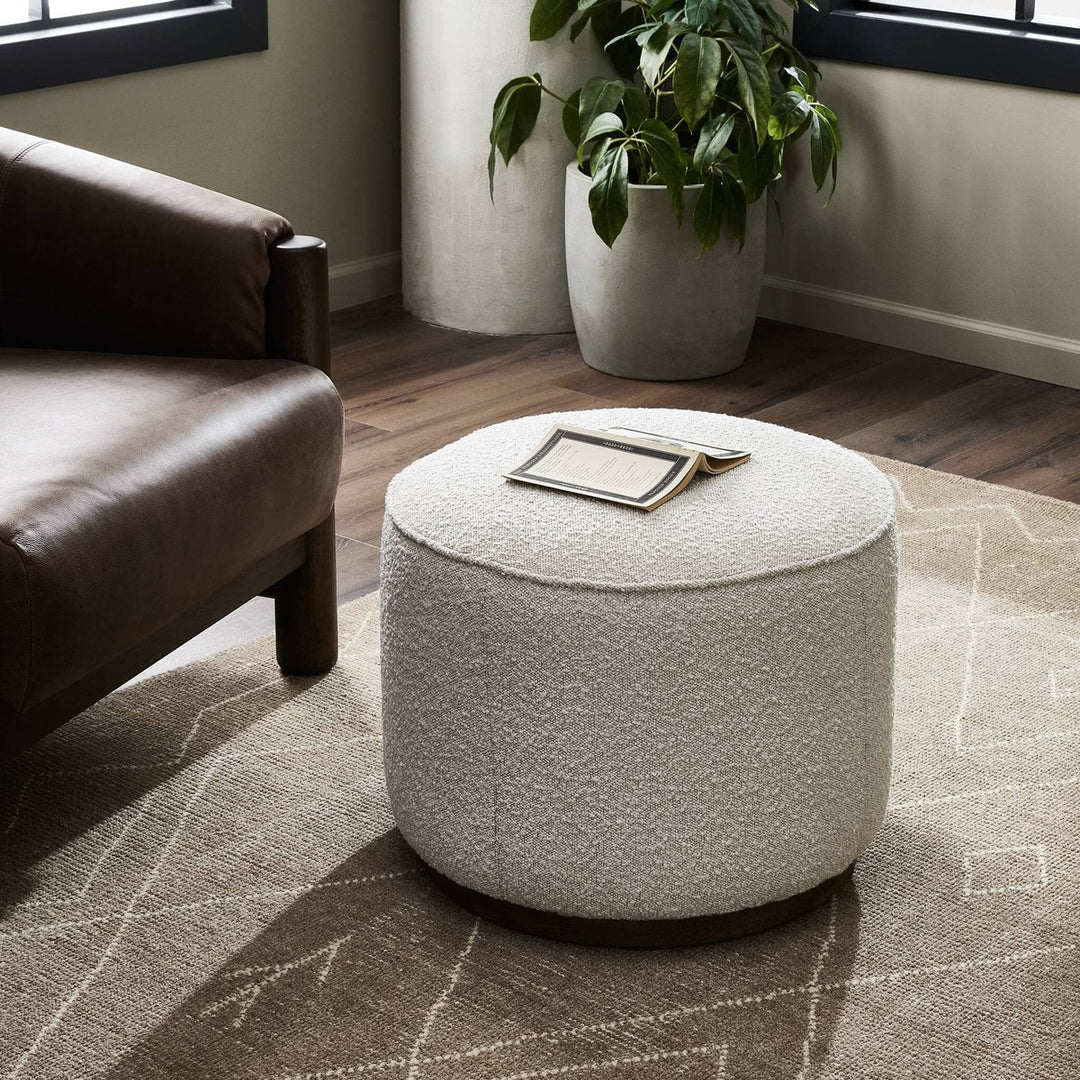 Spencer Round Ottoman - Knoll Natural