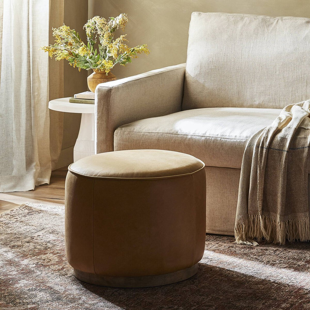 Radcliffe Round Ottoman - Palermo Butterscotch