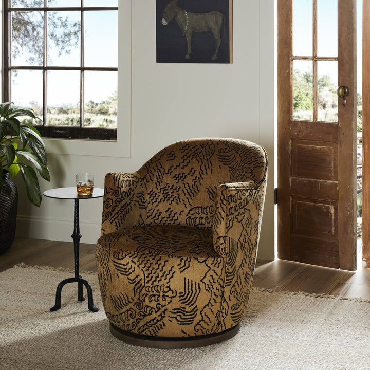 Audrey Swivel Chair - Balkan Ochre - Beige, Natural