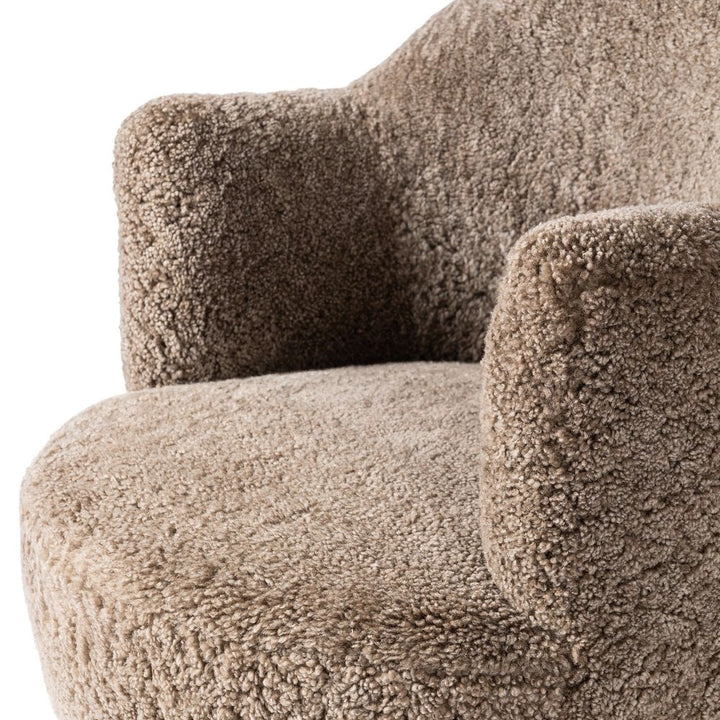 Aurora Swivel Chair - Taupe Shearling