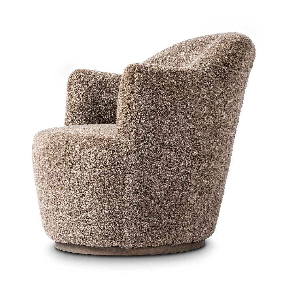 Aurora Swivel Chair - Taupe Shearling
