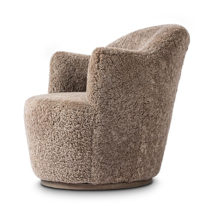Aurora Swivel Chair - Taupe Shearling