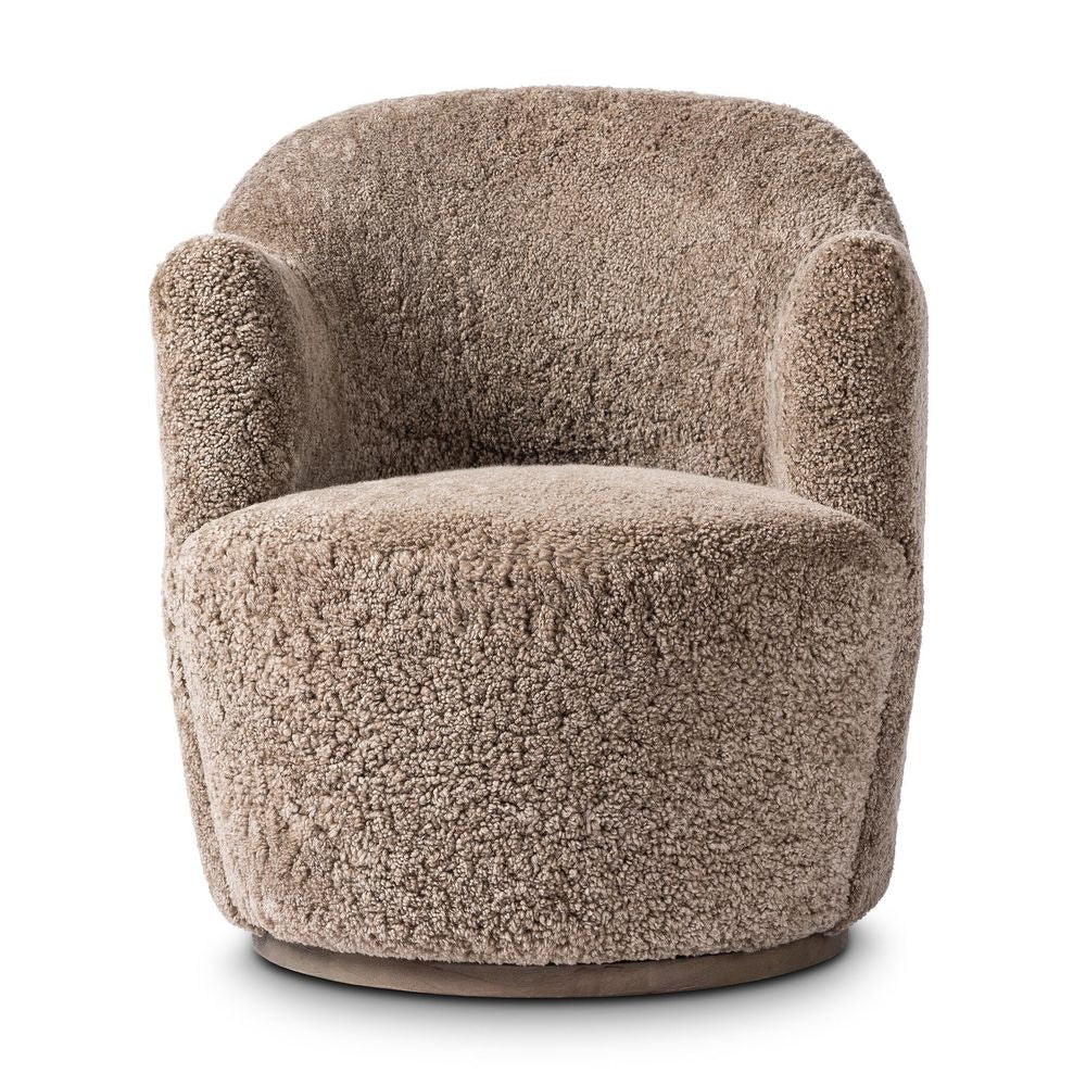 Lounge Chairs Aurora Swivel Chair - Taupe Shearling