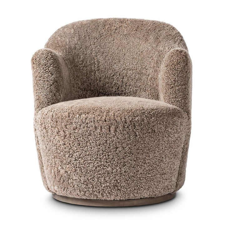 Lounge Chairs Aurora Swivel Chair - Taupe Shearling