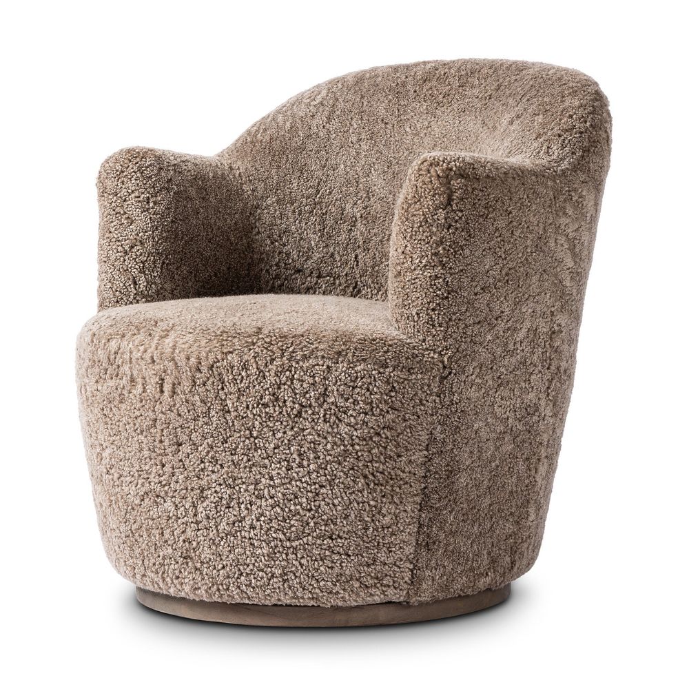 Lounge Chairs Aurora Swivel Chair - Taupe Shearling