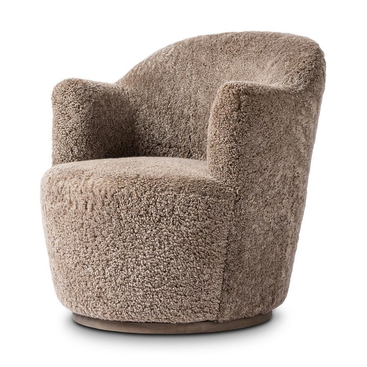 Lounge Chairs Aurora Swivel Chair - Taupe Shearling