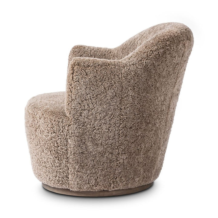 Lounge Chairs Aurora Swivel Chair - Taupe Shearling