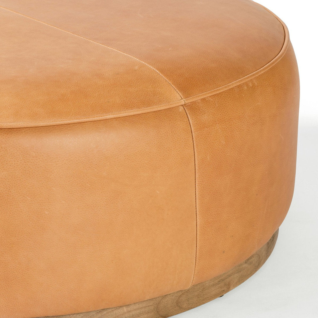 Spencer Large Round Ottoman - Palermo Butterscotch