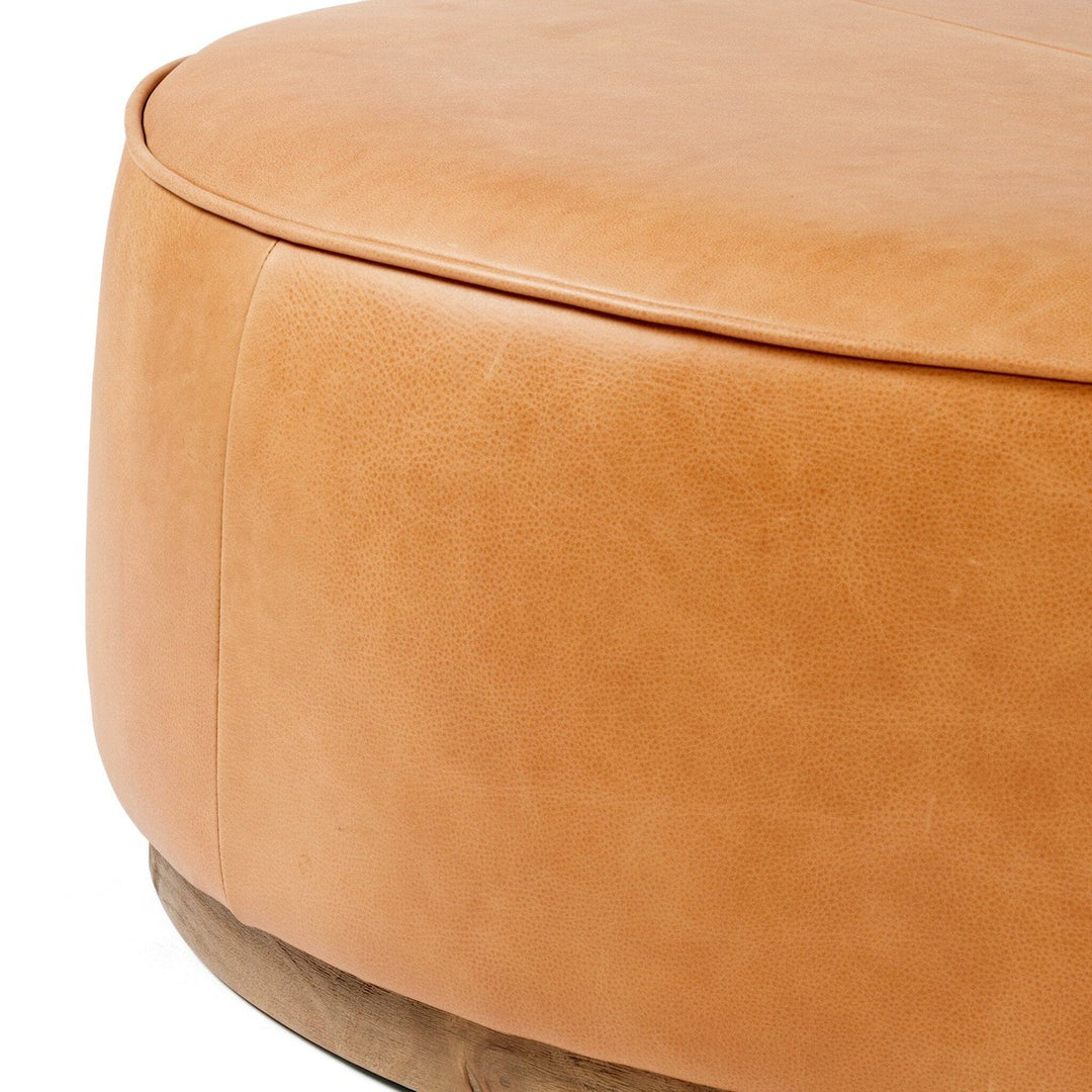 Spencer Large Round Ottoman - Palermo Butterscotch