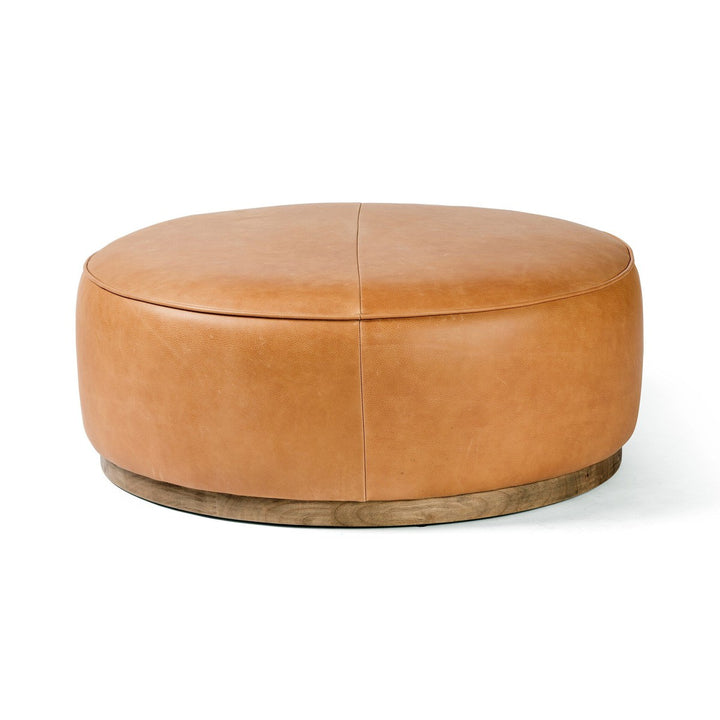 Spencer Large Round Ottoman - Palermo Butterscotch