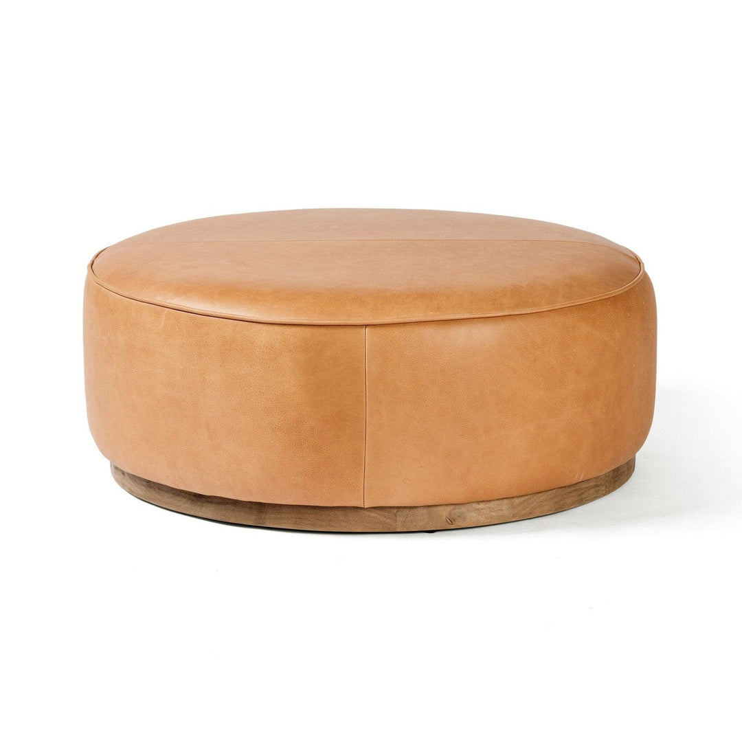 Spencer Large Round Ottoman - Palermo Butterscotch